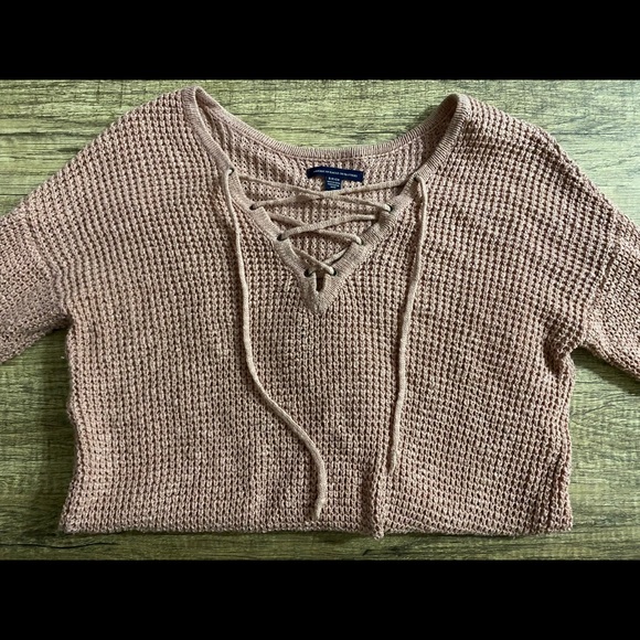 Pink Knit Sweater with Ties - Picture 2 of 4